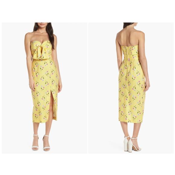 NWT Finders Keepers Limoncello Strapless Midi Dress Size Large - Picture 1 of 4